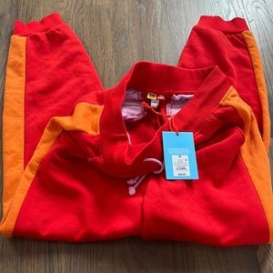Womens M lego/target sweat pants color red and orange